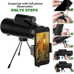 Monocular Telescope, 12x50 High Power Monocular-with Smartphone Holder & Tripod